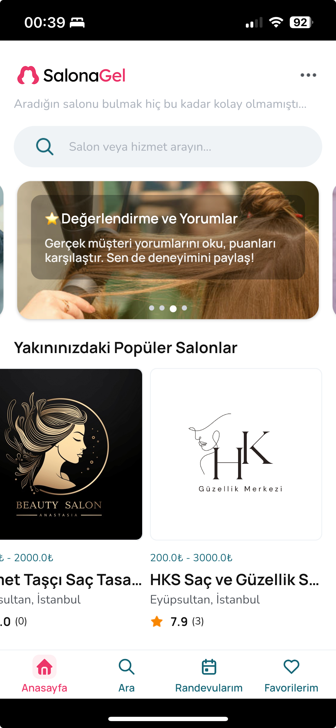Salona Gel App Screenshot